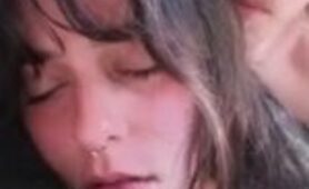 Bro records himself choking out his teen slut wife while fucking her ass